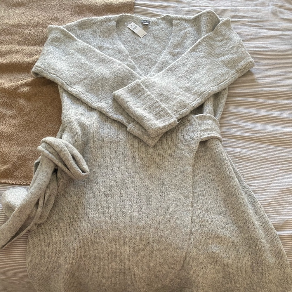 Wrap sweater dress